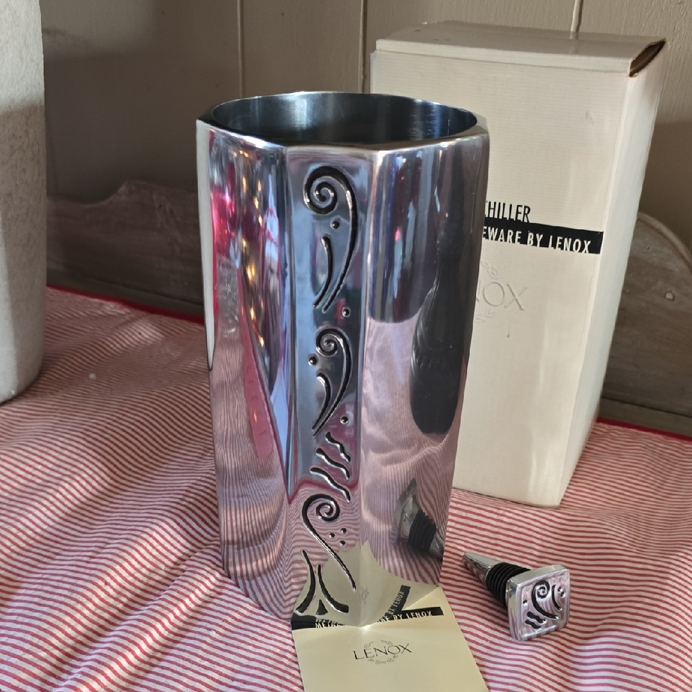 Lenox Silver Art Deco Vase with Stopper